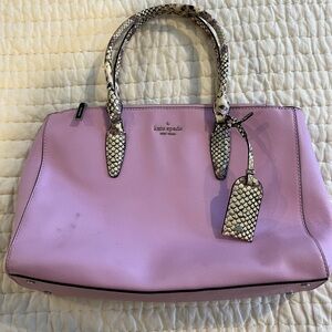 Kate Spade Pink Tote with Snake-Patterned Handles